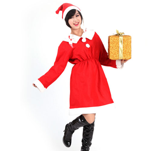 5Cgo 16650190307 聖誕服飾 聖誕老人服裝 成人 女款 帽子衣服套裝 party 派對服飾 MIK03000