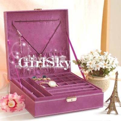 5Cgo  13571545398  歐式公主風 二層正方飾品盒 化妝盒 首飾盒 AGL05000