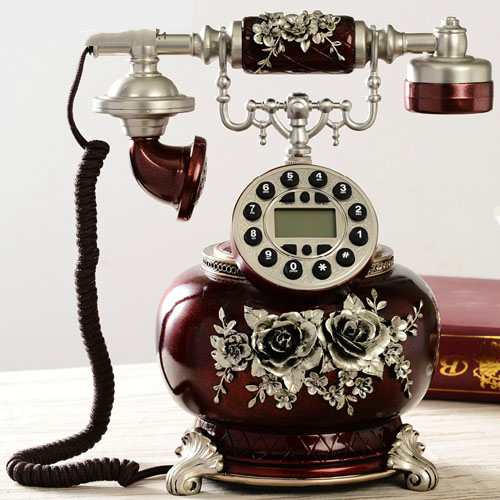 5Cgo 19506669671  歐式時尚正品仿古電話機複古電話座機 固定電話機賽娜牡丹 XXY86200