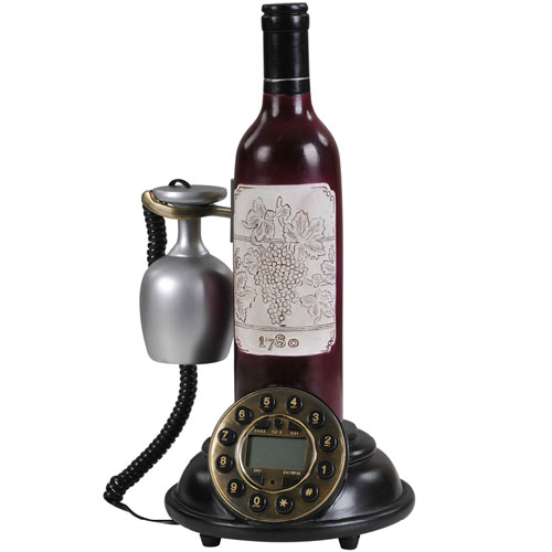 5Cgo 26799932387 個性座機電話機室話電話座機家用商用家居擺飾葡萄酒瓶紅酒瓶電話 XXY89100
