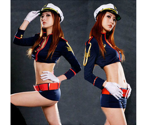 5Cgo  18777908246 大碼女式情趣內衣角色扮演警察空姐制服誘惑套裝遊戲睡衣(含帽子)  XXY33000 