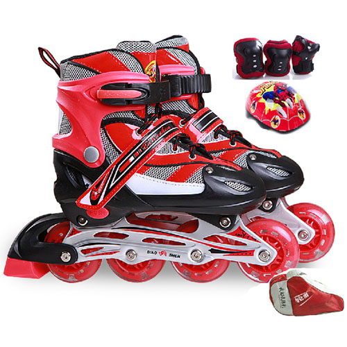 5Cgo 21480016003 溜冰鞋 兒童套裝 輪滑鞋 全套旱冰鞋滑冰鞋成年直排可調 MIK65100