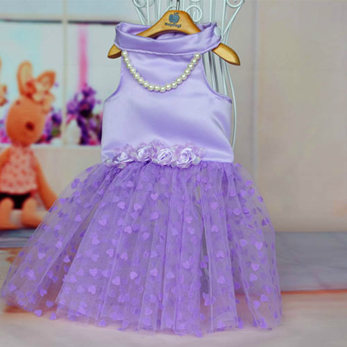 5Cgo 20201599758 紫色珠鏈紗裙寵物泰迪狗狗衣服 貓咪連衣裙禮服婚紗裙 MIK04000