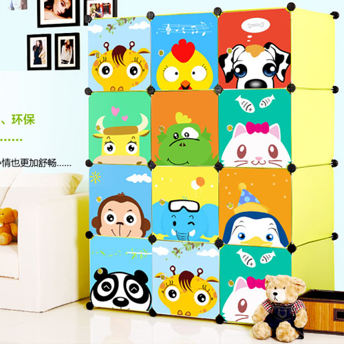 5Cgo 36653752628  新款卡通簡易兒童衣櫃 寶寶衣櫥 宜家DIY組合環保小孩衣櫃子  SHM97000