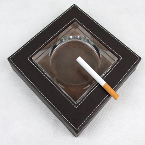 5Cgo 5692596972 高檔皮革時尚煙灰缸水晶煙灰缸 創意 煙缸 禮品 ZYH88000