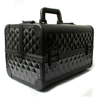 5Cgo 8223759306 黑色淩形美化妝箱 可手提肩挎式化妝包 旅行箱 收納箱 MIK89200