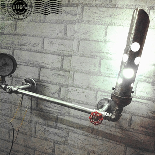 5Cgo 21334143596  復古工業 個性創意DIY水管台燈 咖啡館燈 臥室床頭壁燈 機器人燈 E27 SHM57100