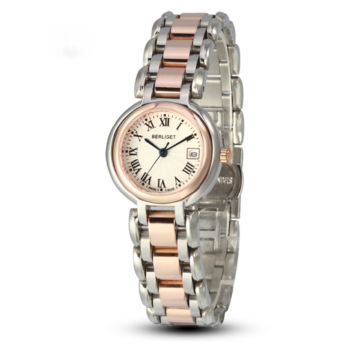 5cgo 35049846844 女士手錶女羅馬玫瑰金日曆時裝錶品牌鋼帶複古女錶  ZYH95200