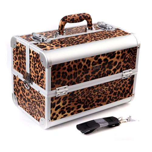 5Cgo 15083200421 豹紋時尚專業化妝箱 可手提肩背旅行箱 收納箱 MIK89200