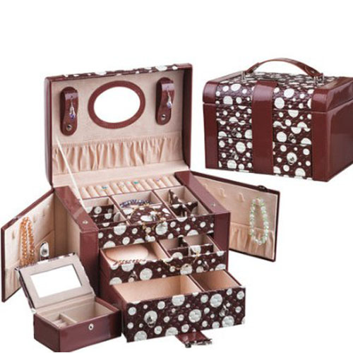 5Cgo 25824908841薇首飾盒公主 歐式化妝盒 飾品首飾收納盒 婚慶生日禮物鉆點系列 ZXJ74100