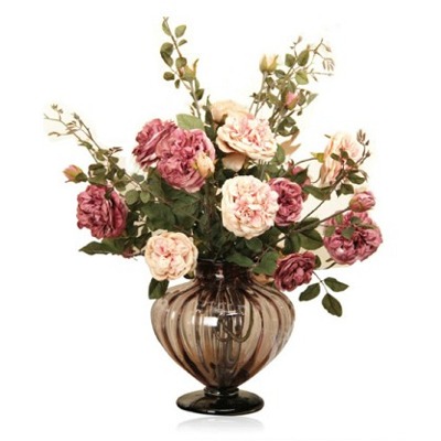 5Cgo 10724698047 貴族大氣牡丹花+花瓶 整體花藝 仿真花 假花 絹花 裝飾花 AGL82300