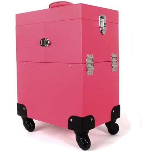 5Cgo 38534466965 大號粉色專業美容美發多層拉杆化妝箱帶萬向輪專業跟妝箱  ZXJ01400