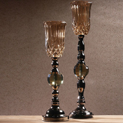 5cgo 26727124264 歐式新古典低調奢華玻璃燭台擺件 現代家居裝飾品工藝擺設  SHM08500