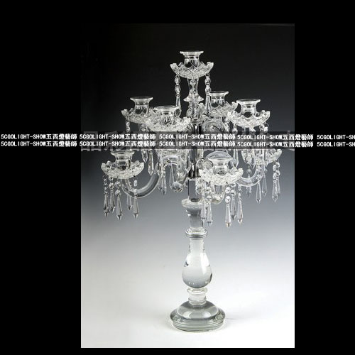 5Cgo 37004086433   高檔歐式九頭水晶燭台婚慶燭台水晶蠟燭台擺件時尚奢侈浪漫潮品    SHM07600