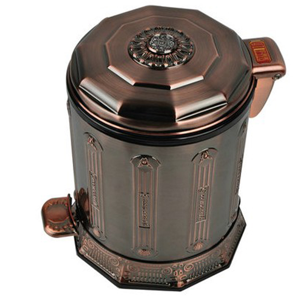 5Cgo 36764668198 紅古銅色腳踏垃圾桶家用歐式衛生桶正品緩沖超靜音環保 CHX08200