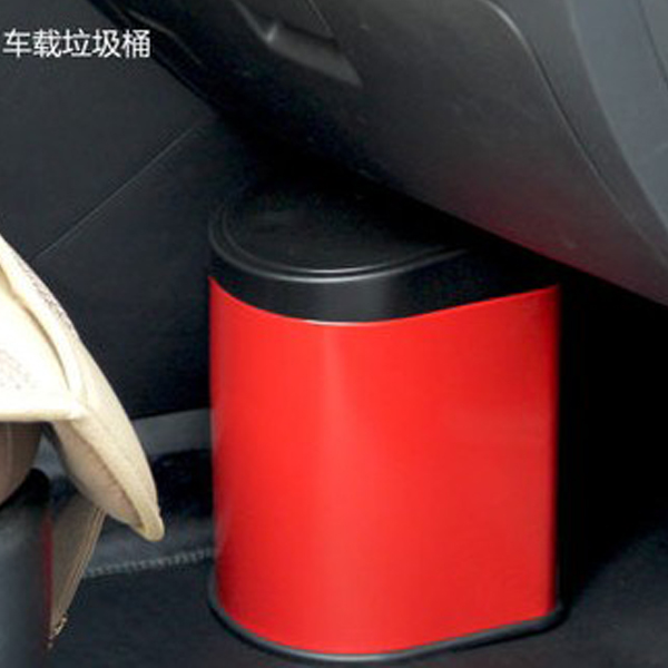 5Cgo 15129998392車用桌面垃圾桶按壓式收納桶 時尚 3L紅 小型收納盒收納桶  CHX67000