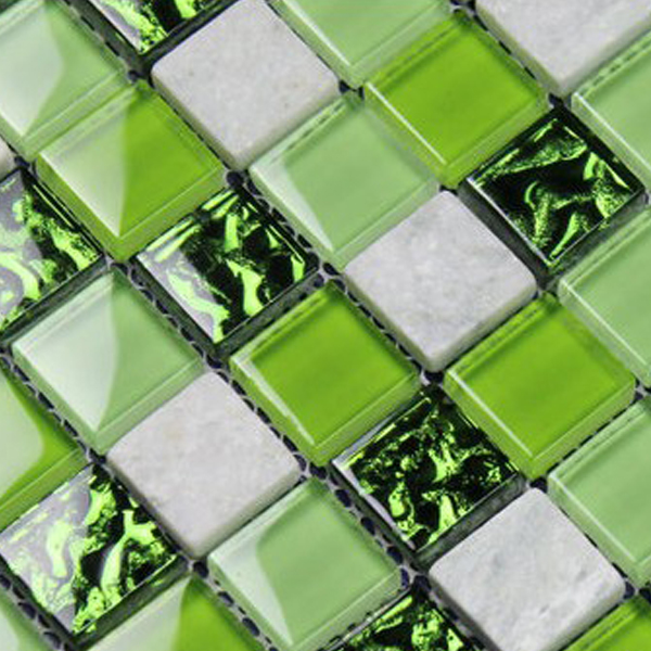 5Cgo 12388289862 玻璃馬賽克 瓷磚地面 拼圖背景牆 綠色衛生間 家居 裝修 牆磚 多色 CHX24000
