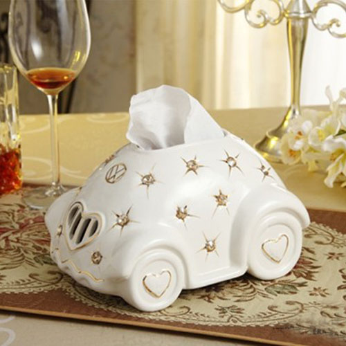 5Cgo 36629469112 家居裝飾品陶瓷紙巾盒擺件擺設工藝品歐式結婚禮品禮物 ZXJ83100