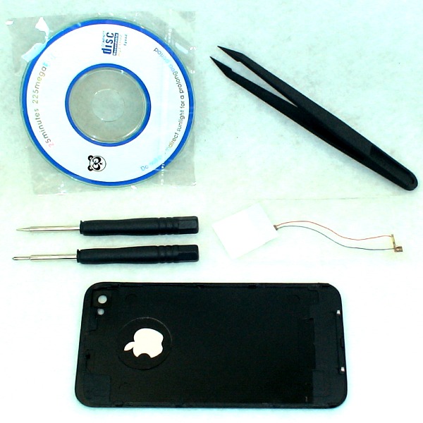 5Cgo 懶人包 來電會發光 iPhone 4 電池蓋/背蓋/背殼/後蓋/刮傷破裂DIY零件更換 黑色 W55000