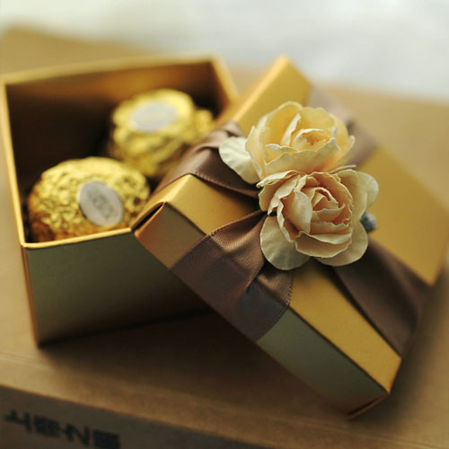5Cgo 15190620573  喜糖盒子 2014結婚婚禮歐式創意糖果盒 金色糖盒A018 （50個） SHM05100
