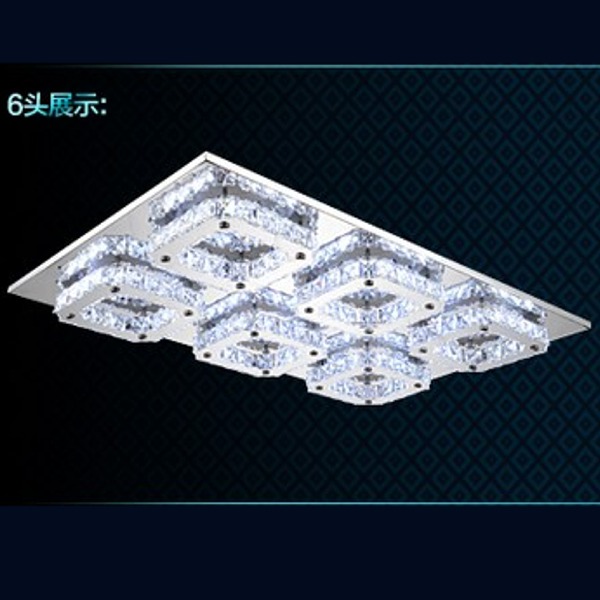 5Cgo 18877713748 客廳燈現代簡約水晶燈led吸頂燈長方形創意臥室餐廳燈具過道燈飾-6頭  AGL87500
