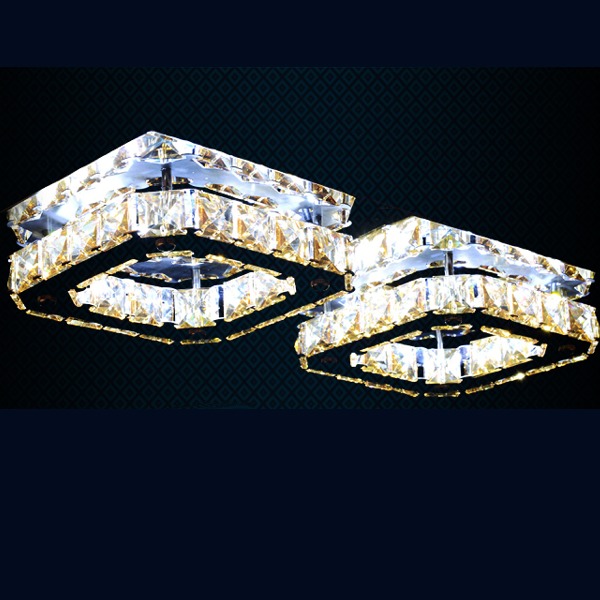 5Cgo 18877713748 客廳燈現代簡約水晶燈led吸頂燈長方形創意臥室餐廳燈具過道燈飾-2頭 AGL97200