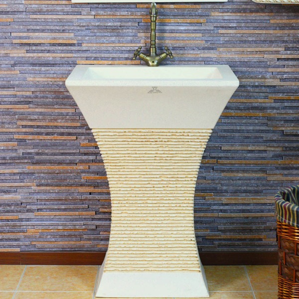5Cgo 19980205268 歐式仿古羅馬浮雕條紋立柱盆水槽洗手盆臉盆酒店設計師 AGL39410